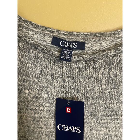 Chaps Women’s Gray Long Pullover Sweater Size XXL NWT - Picture 2 of 4